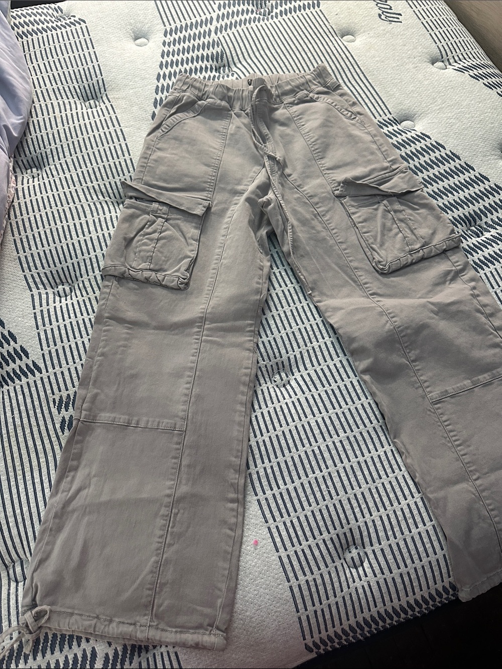 Fashion Nova Taupe Cargo Wide-Leg Jeans